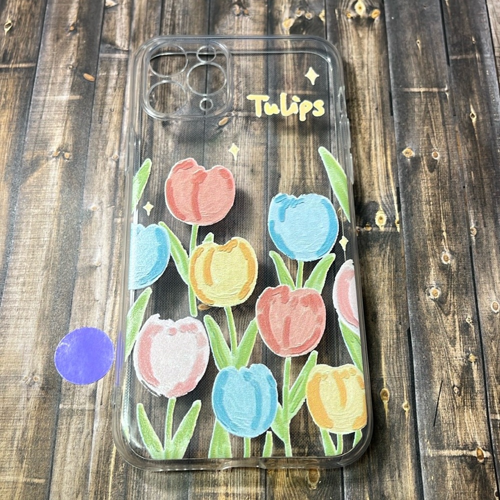 5for$10 Painted Cream Tulips Floral iPhone 11 Pro Protective Phone Case NWT